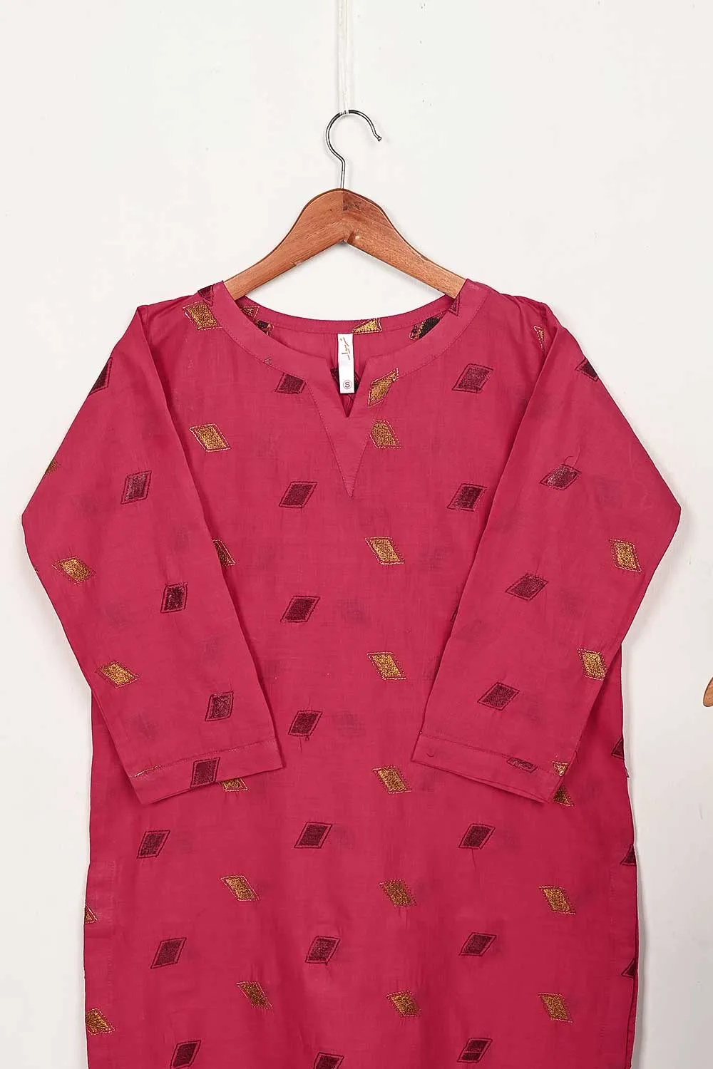 STP-144B-Fuchsia - 2PC COTTON EMBROIDERED STITCHED