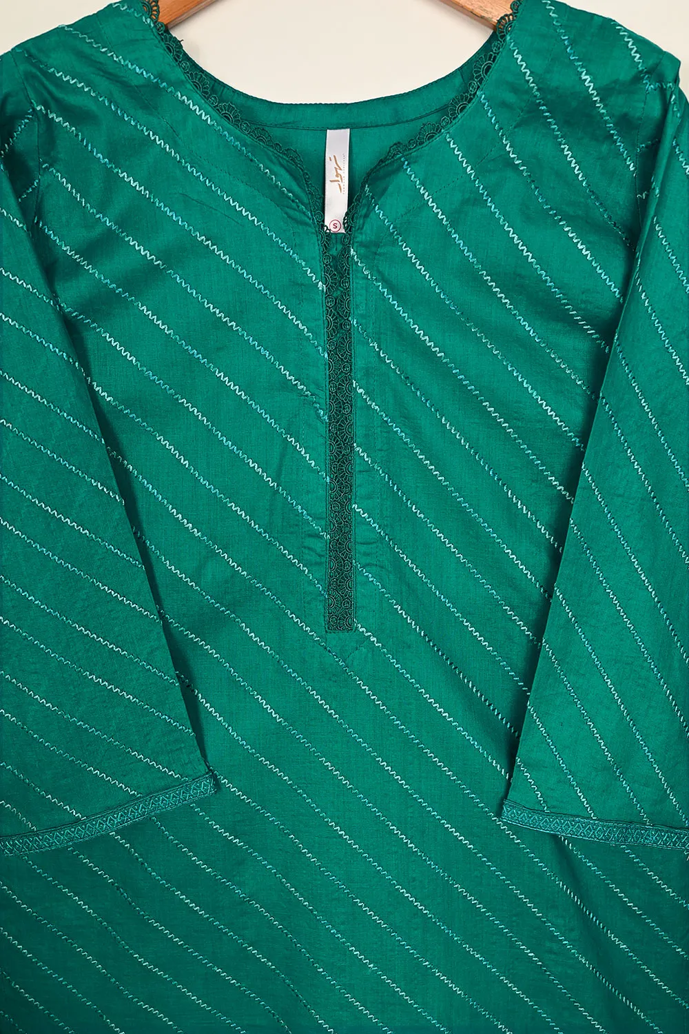 STP-175A-Green - 2PC EMBROIDERED COTTON