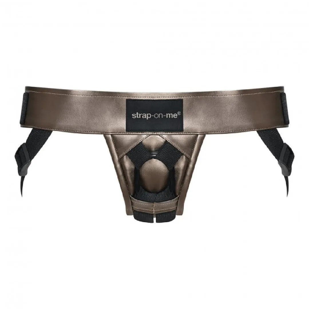 Strap-On-Me Curious Leatherette Harness - Bronze