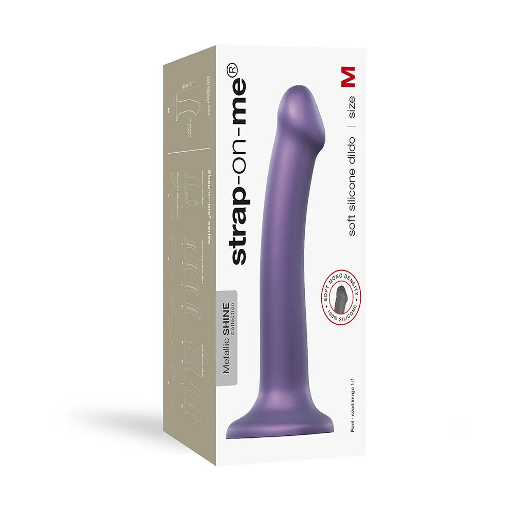 Strap On Me Mono Density Metalic Shine Dildo Medium Purple 7.6 Inch