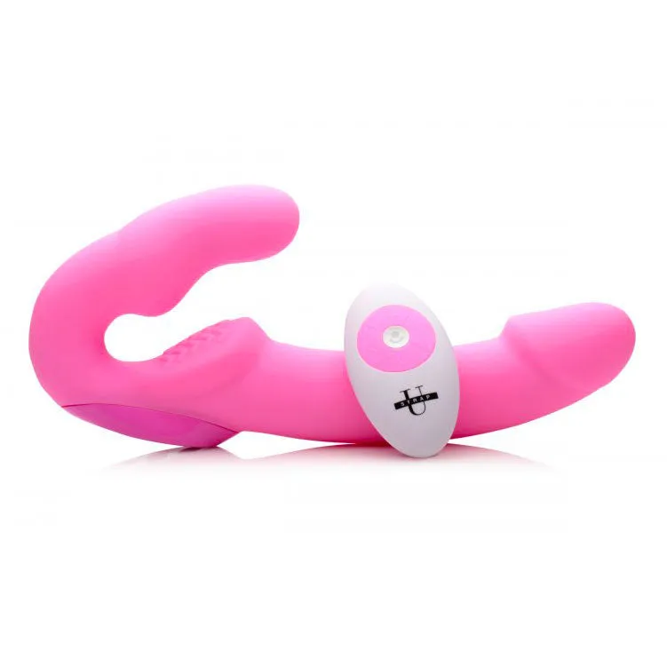 Strap U Urge Rechargeable Vibrating Strapless Strap On With Remo 9.5 Inch