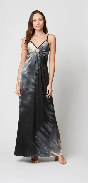 Stretch Silk Keyhole Dress