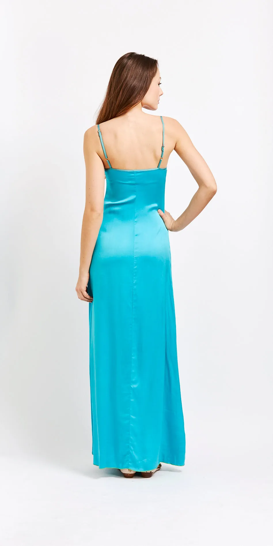 Stretch Silk Keyhole Dress