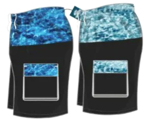 Swimwear Mens Mossy Oak Cargo, Water Band,  Water Camo Swim Trunks