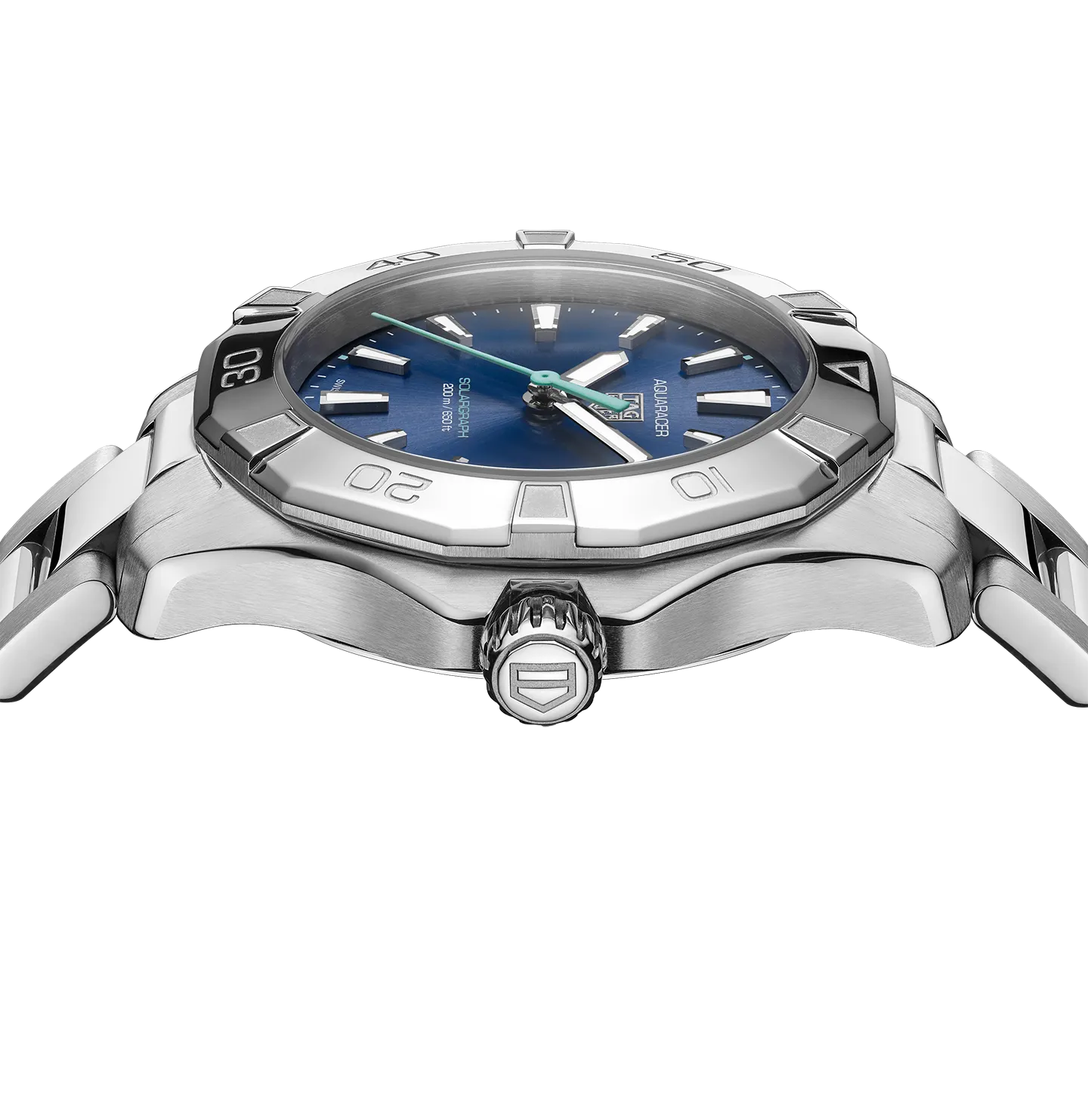 TAG Heuer Aquaracer Professional 200 Solargraph Watch with Blue Sunray Brushed Dial