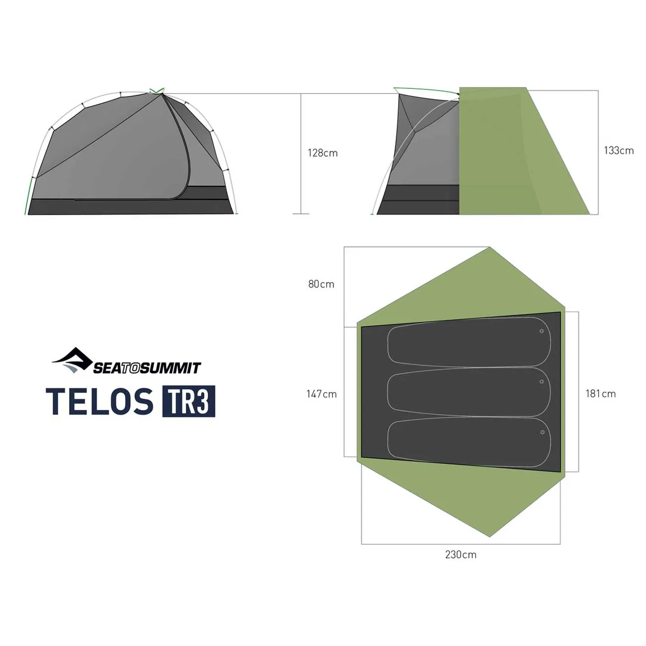 Telos TR3 Tent - Three Person Lightweight Hiking