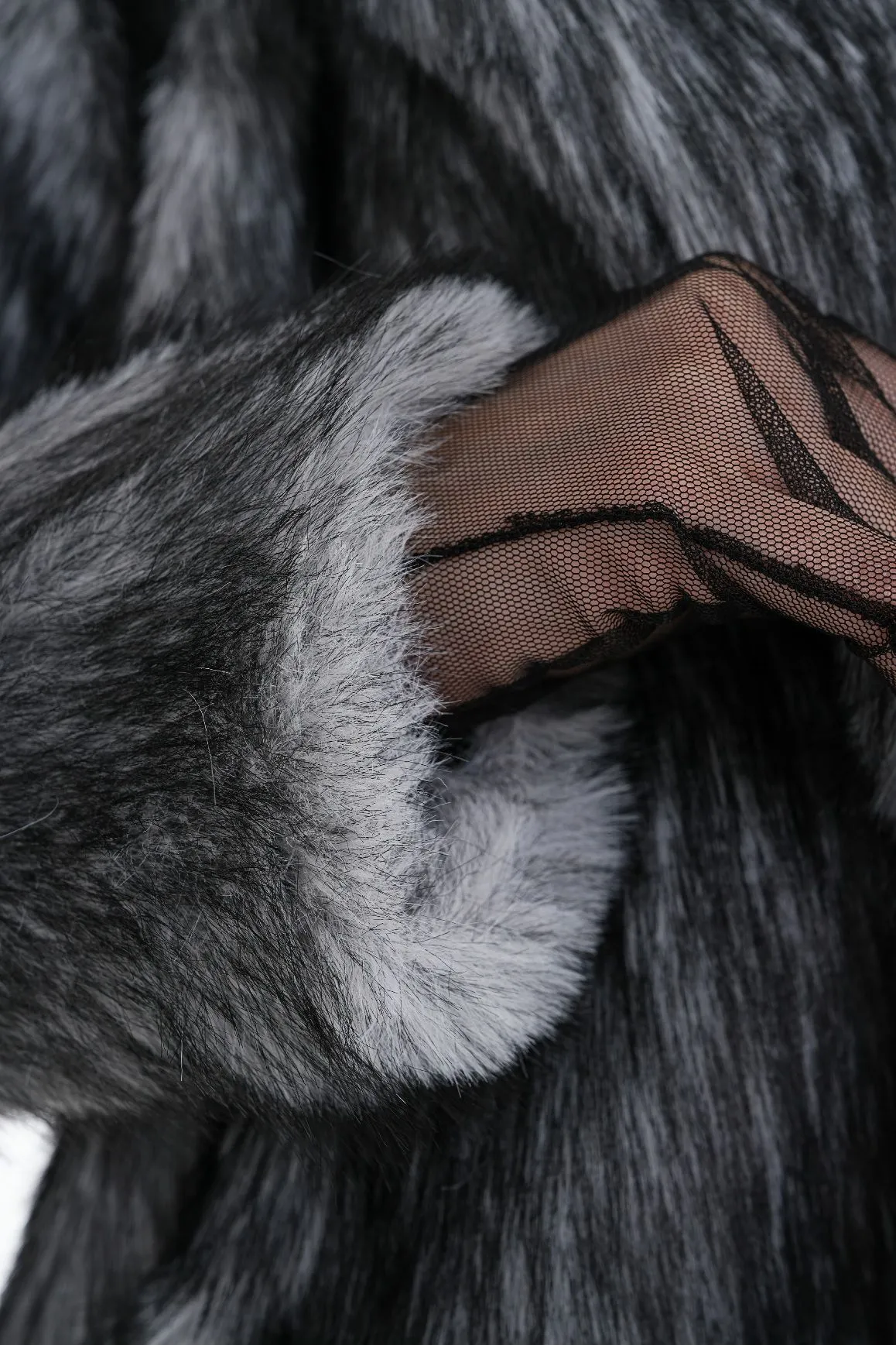 Textured Faux Fur Jacket