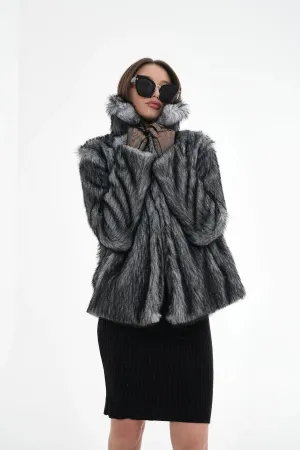 Textured Faux Fur Jacket