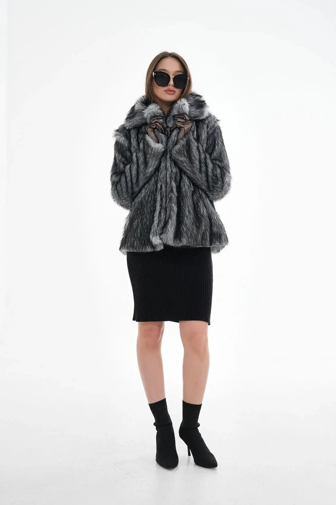 Textured Faux Fur Jacket