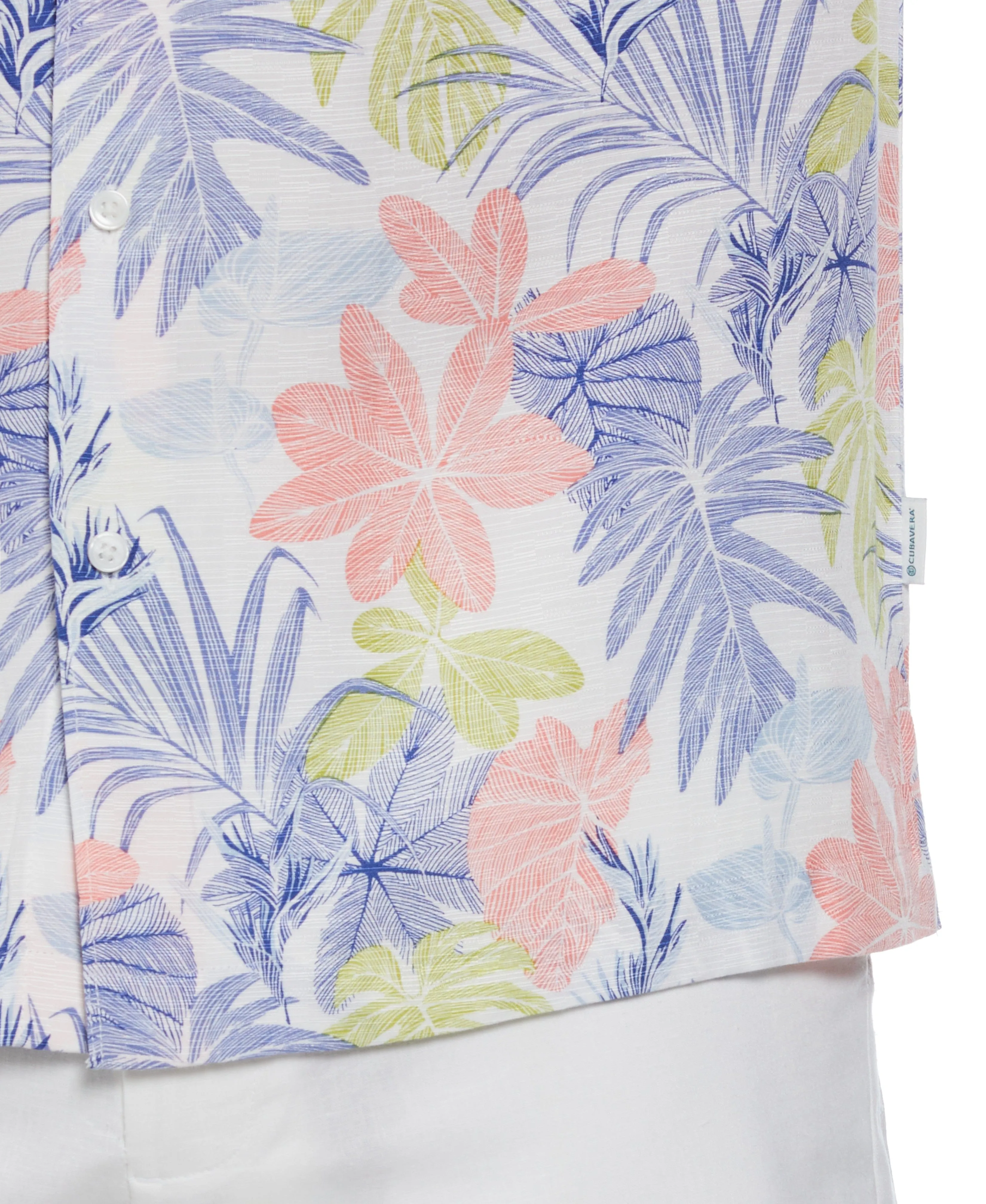 Textured Floral Leaf Print Shirt