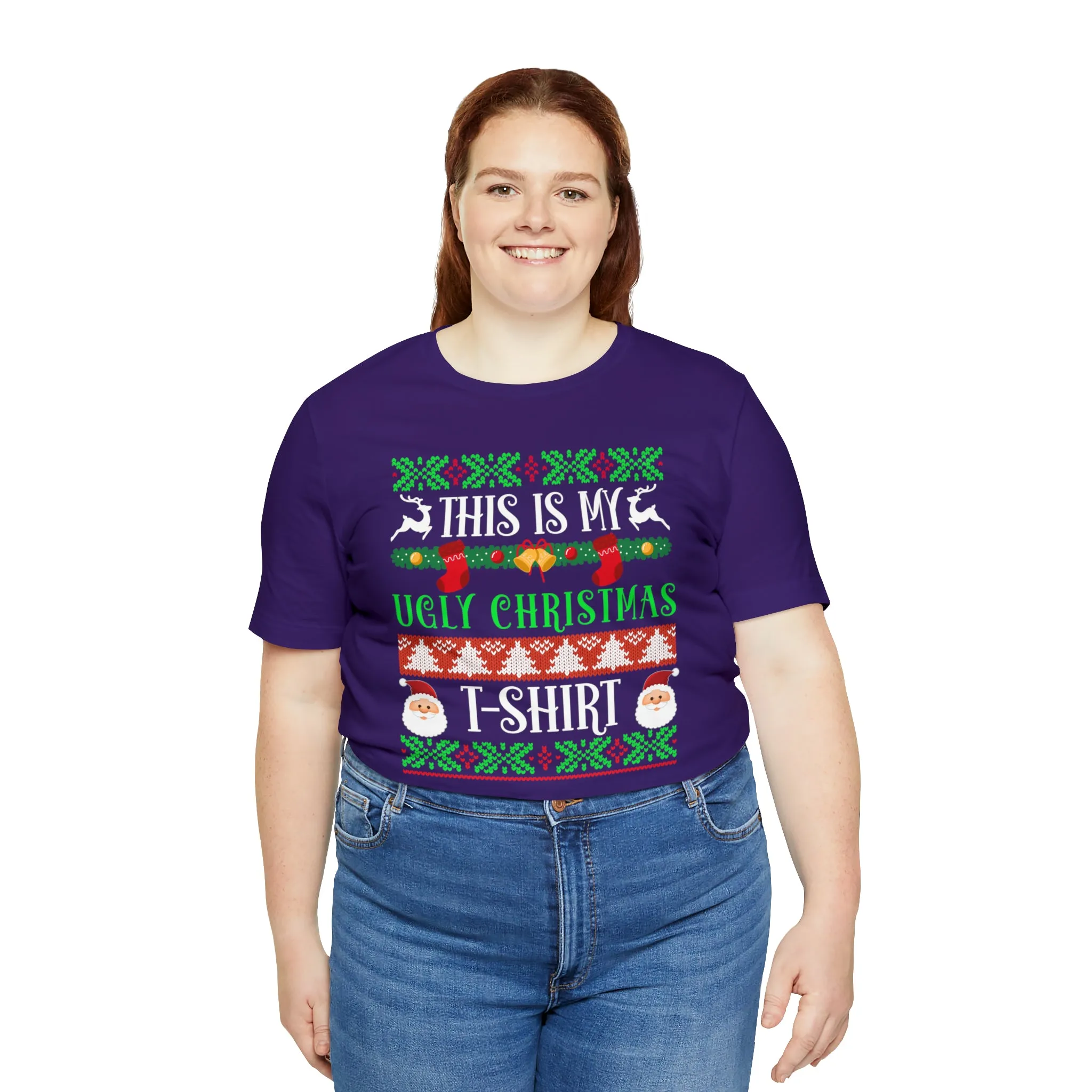 This is My Ugly Christmas T-Shirt | Funny XMas Tee |  Bella Canvas 3001 Unisex | Happy Holidays Short Sleeve Tshirt
