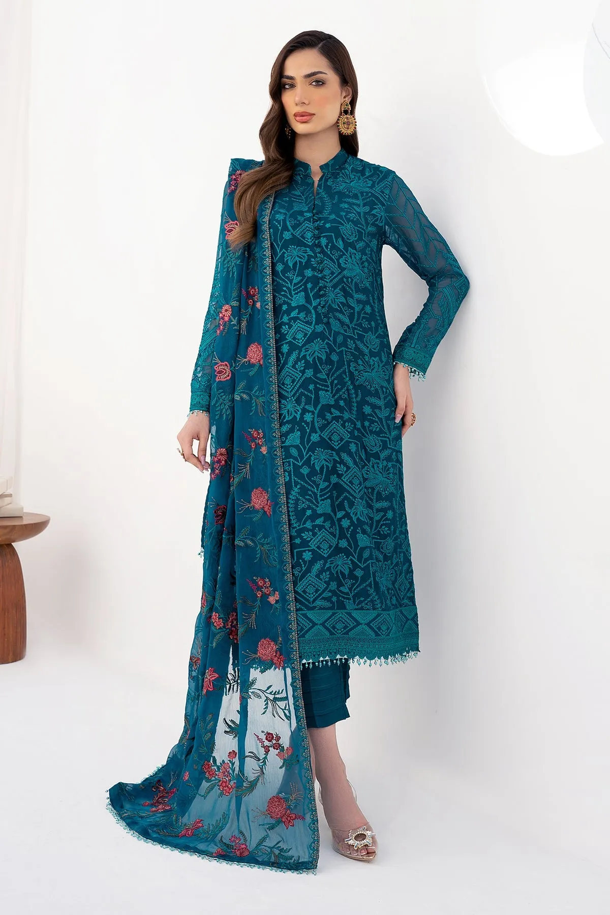 Traditional Pakistani Wedding Embroidered Kameez Trouser Dress