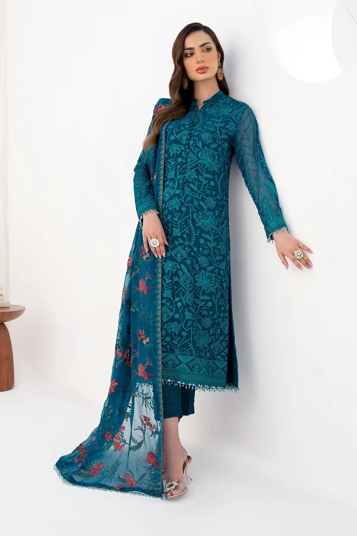 Traditional Pakistani Wedding Embroidered Kameez Trouser Dress