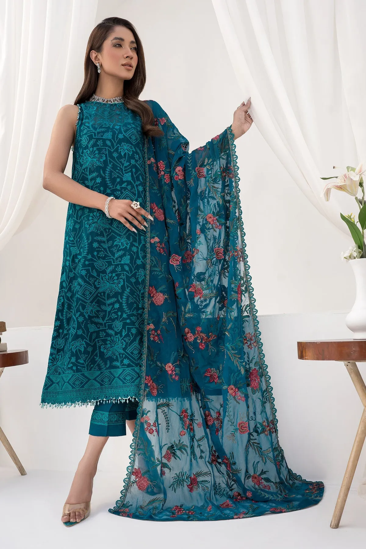 Traditional Pakistani Wedding Embroidered Kameez Trouser Dress