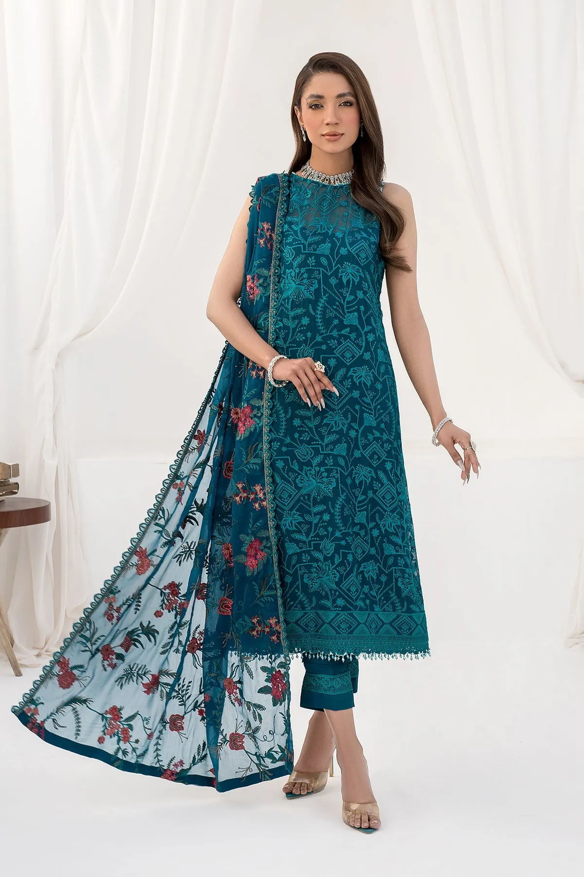 Traditional Pakistani Wedding Embroidered Kameez Trouser Dress