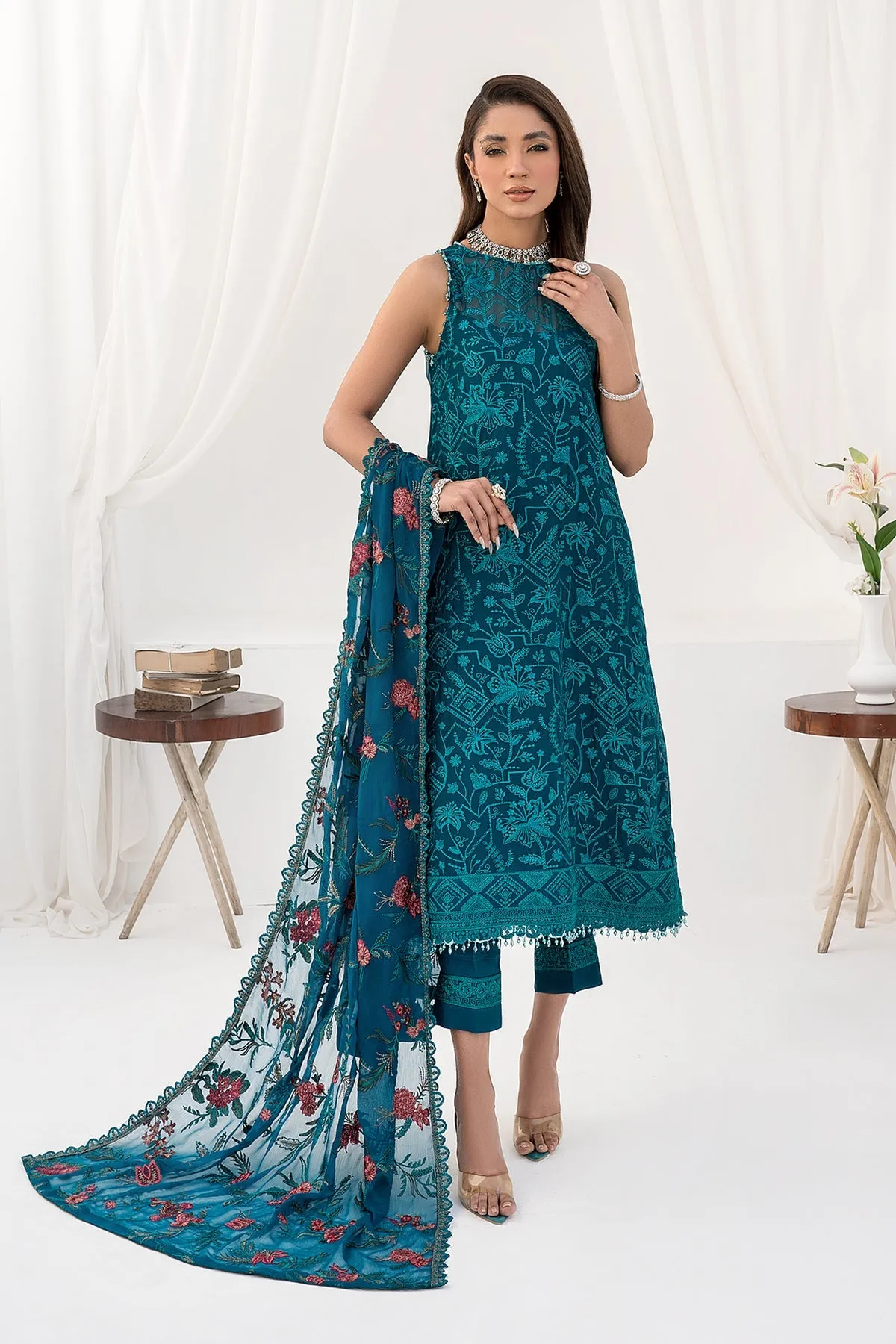 Traditional Pakistani Wedding Embroidered Kameez Trouser Dress