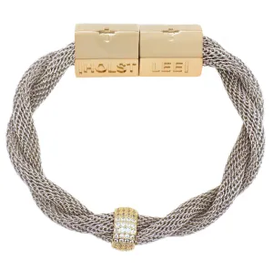Twisted Mesh Bracelet Silver with Stone