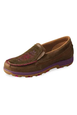 Twisted X Mocs Womens Stitch Bomber/Rose