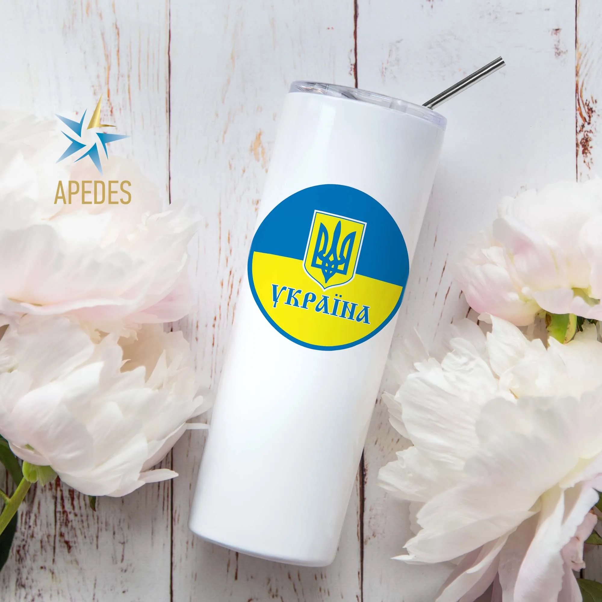 Ukraine Stainless Steel Skinny Tumbler 20 OZ