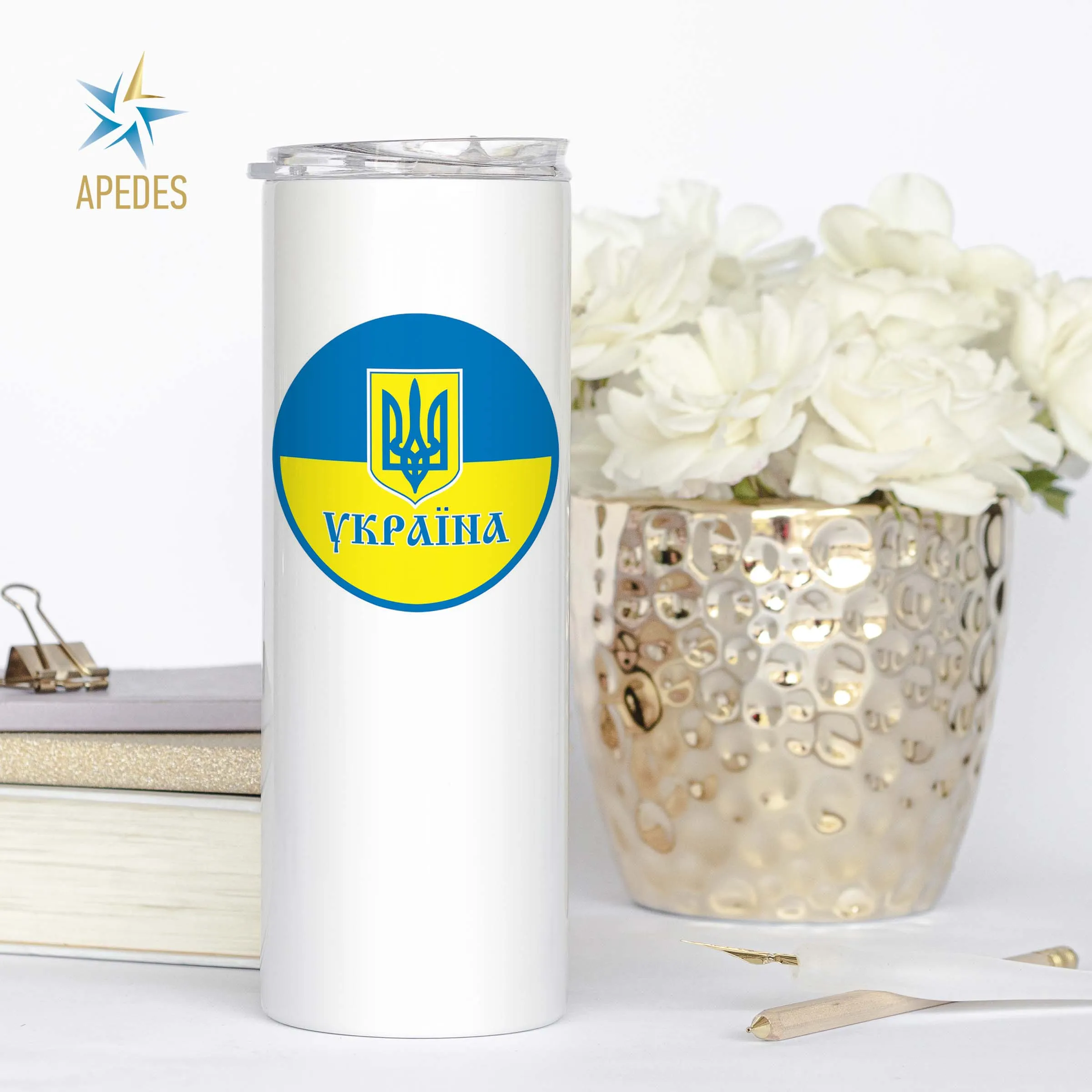 Ukraine Stainless Steel Skinny Tumbler 20 OZ