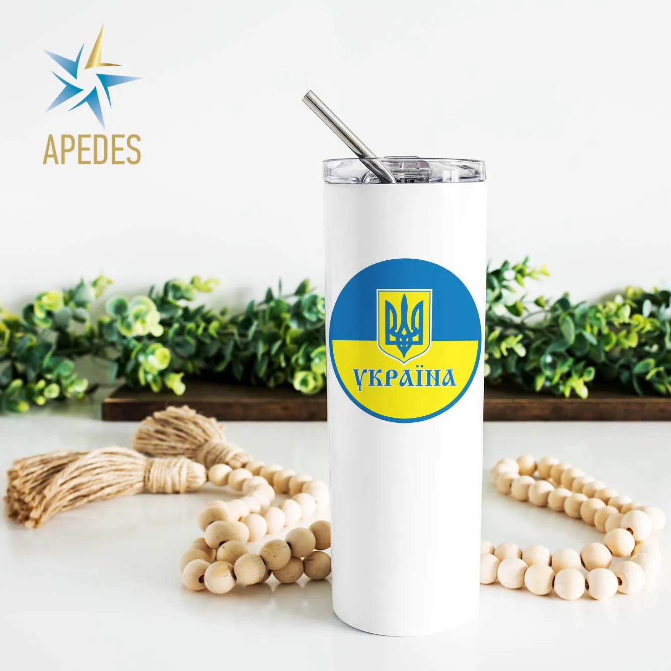 Ukraine Stainless Steel Skinny Tumbler 20 OZ