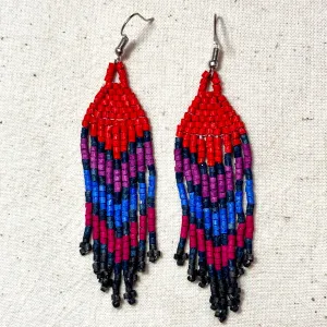 Ultra Lightweight Beaded Earrings in Layered Arrow Design