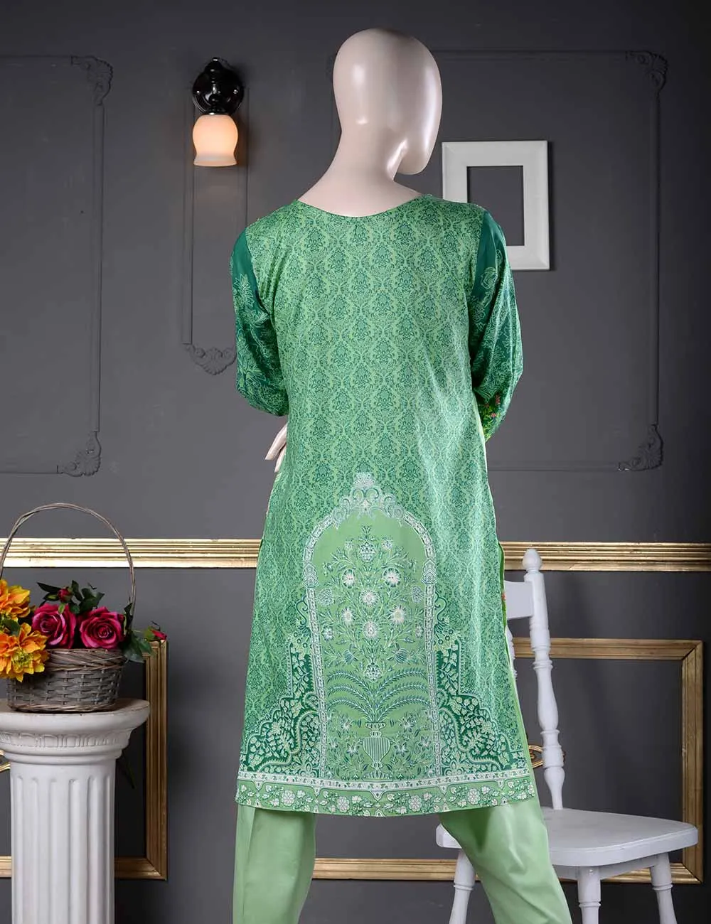 Un-stitched Embroidered Lawn (AQ-4A) Pastel Beauty