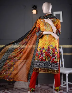 Un-stitched Embroidered Lawn (AQ-5A) Rich Tradition
