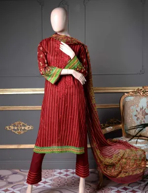 Un-stitched Embroidered Lawn (SE-1B) Tribal Bloom