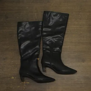 Universal Thread Kitten Heel Tall Dress Boots with Memory Foam Insole Black 11M