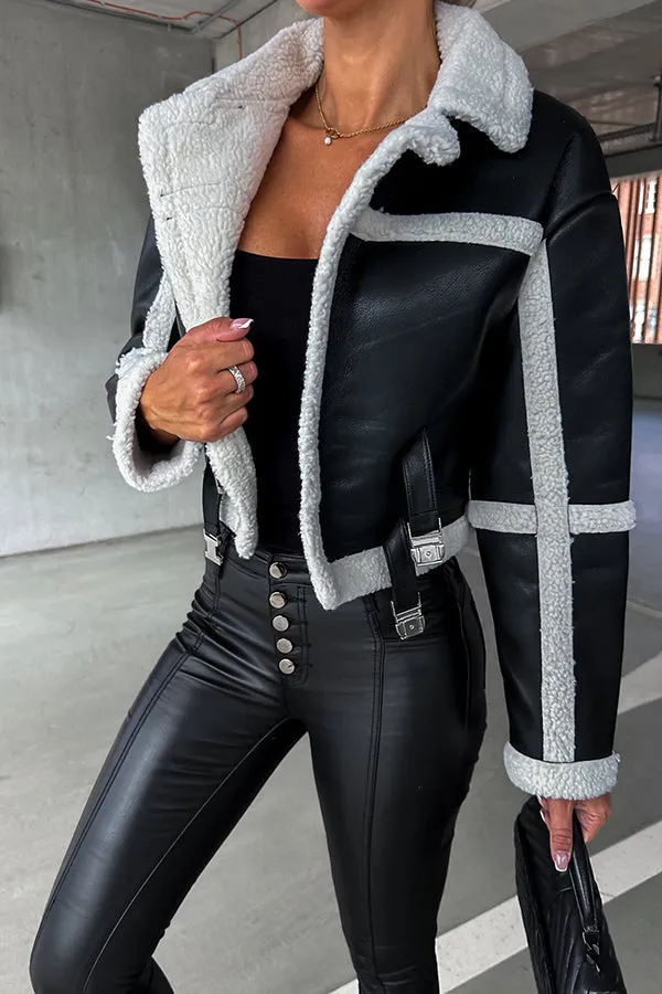 Venezia Buttoned Fur Long Sleeve Coat