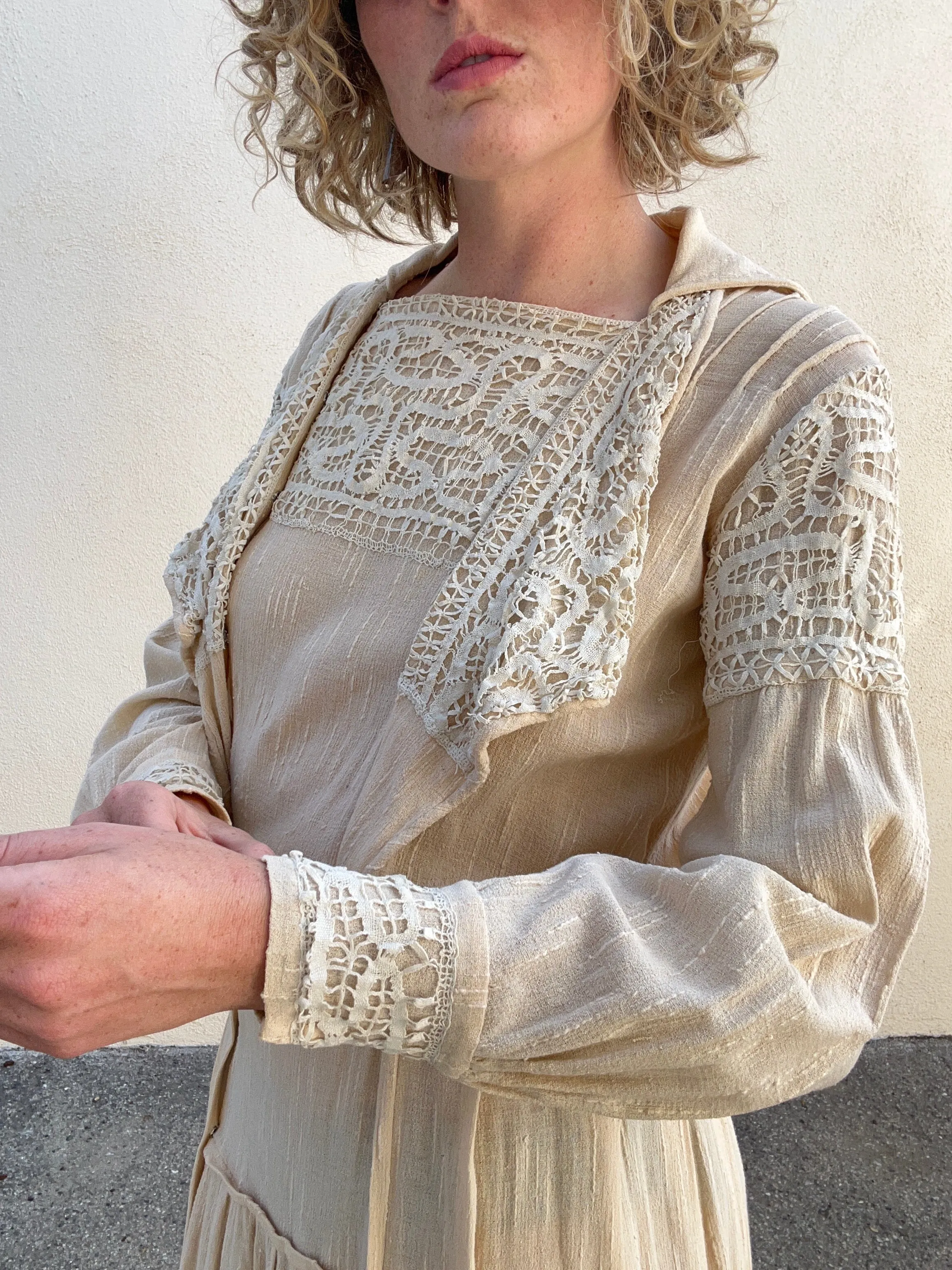 Victorian Crepe Raw Silk Dress