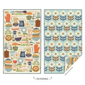 Vintage Kitchen Reversible Microfiber Kitchen Towel