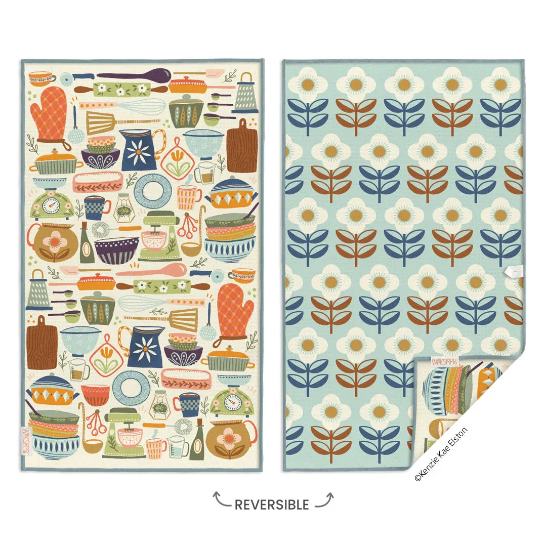Vintage Kitchen Reversible Microfiber Kitchen Towel