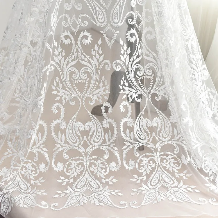 Vintage Style Ivory Embroidered Lace LC1003