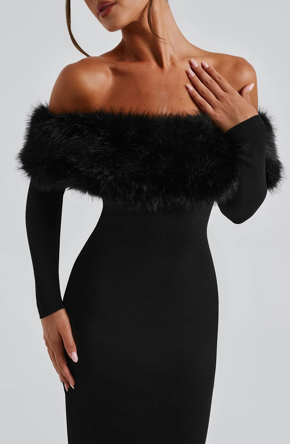 Vittoria Midi Dress-Black