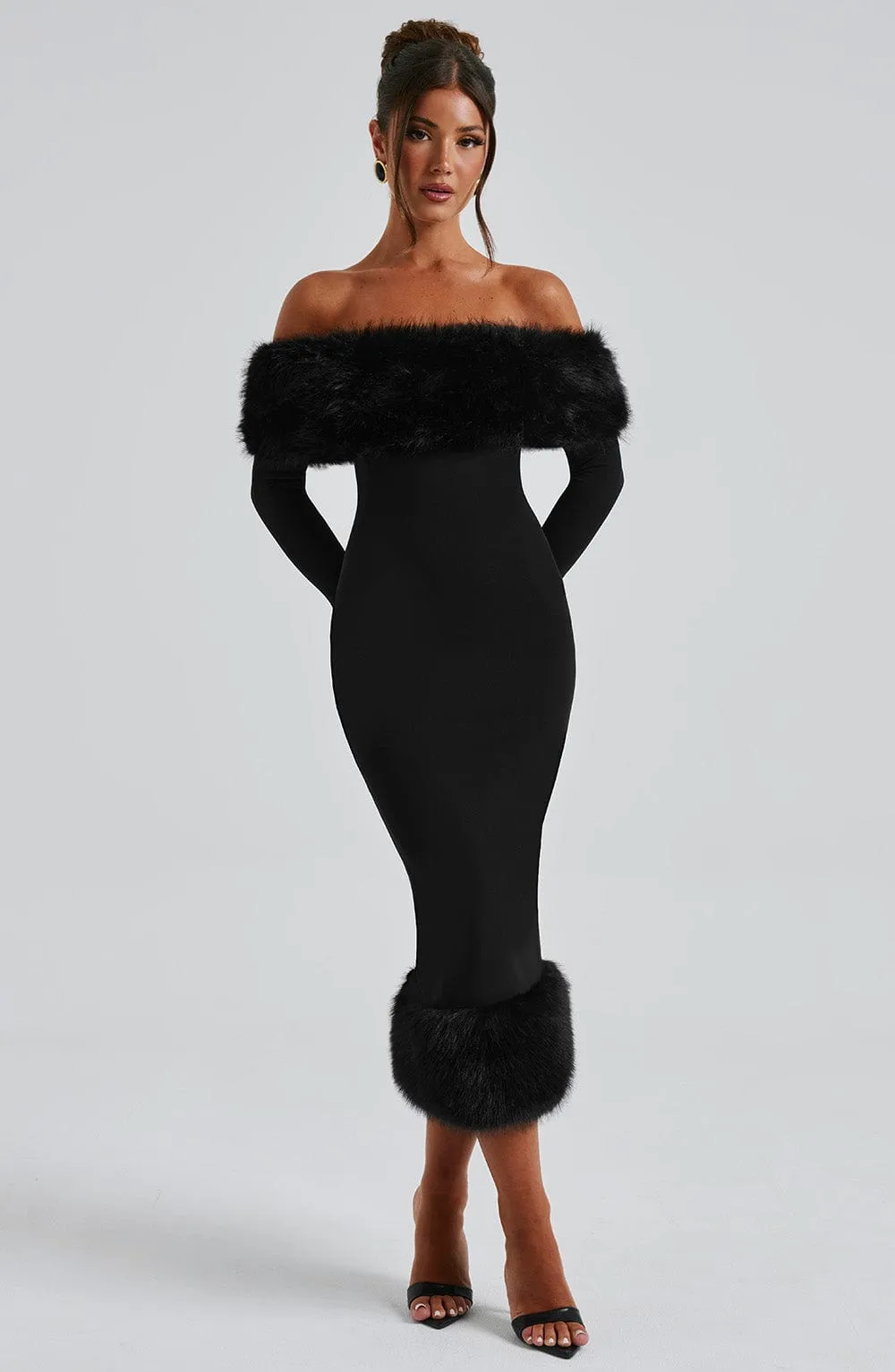 Vittoria Midi Dress-Black