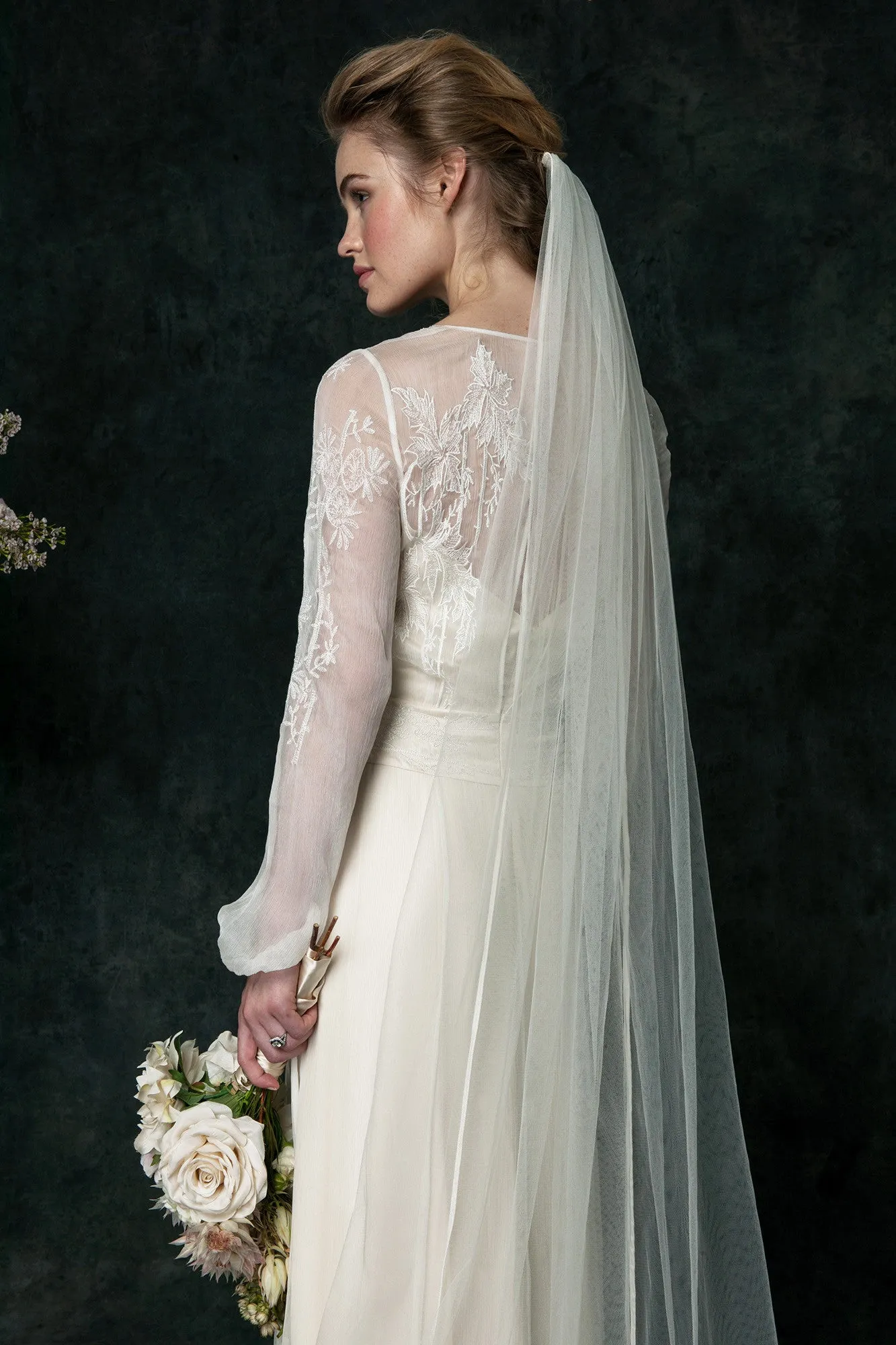 VT6310 Long Sleeve Edwardian Inspired Wedding Dress