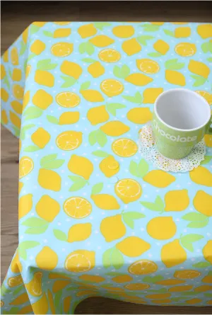 Waterproof Fabric Lemons on Blue By the Yard 39426