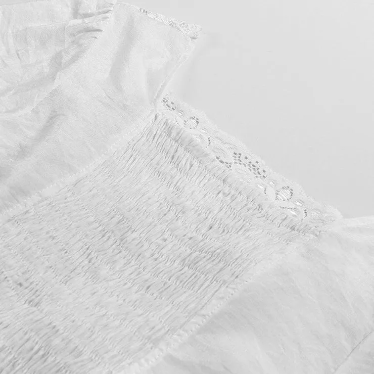 White Renaissance Bell Sleeve Dress