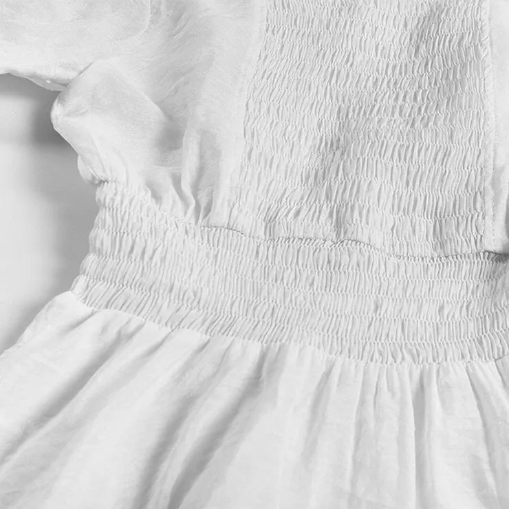 White Renaissance Bell Sleeve Dress