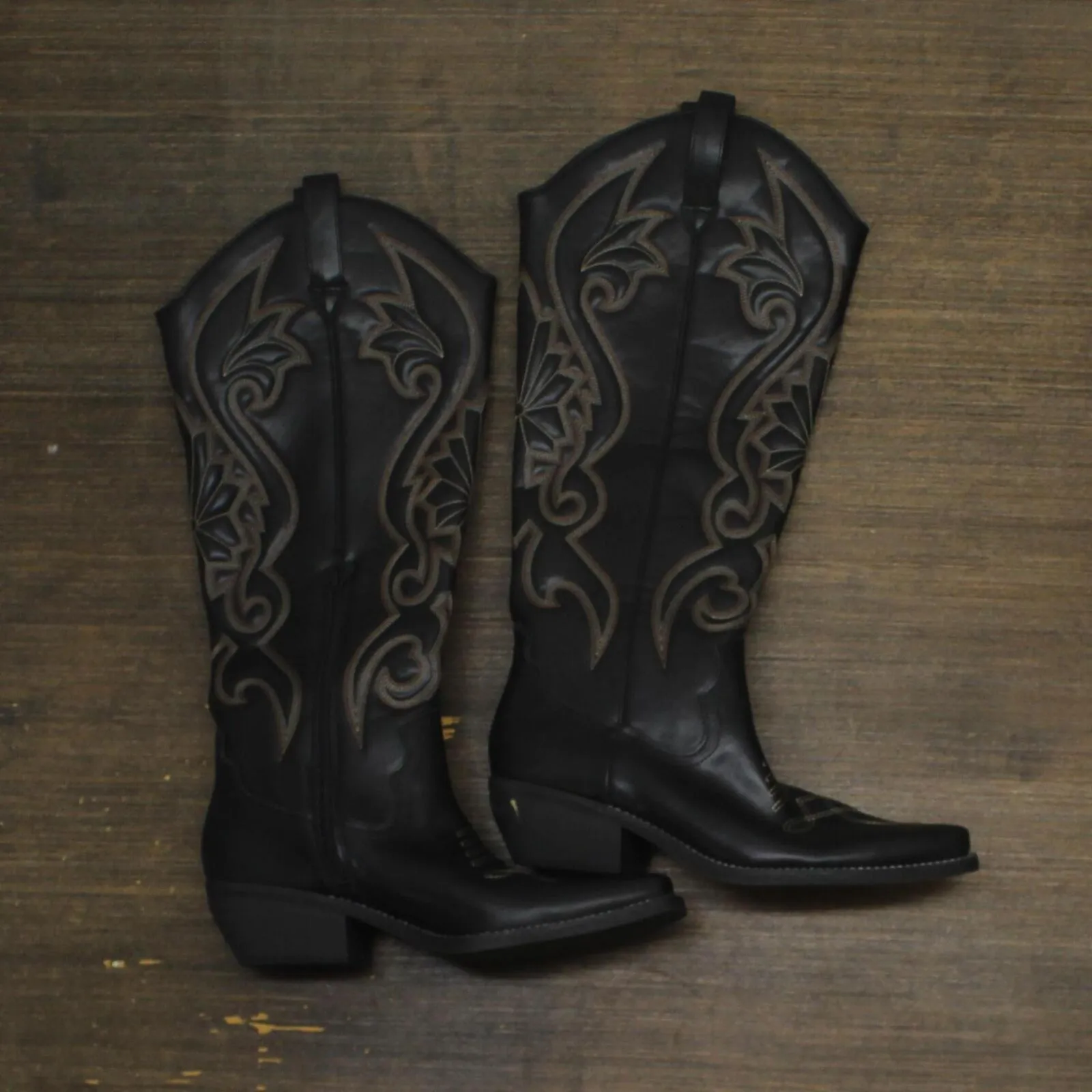 Wild Fable Kenzi Tall Western Dress Boots with Memory Foam Insole Black 12