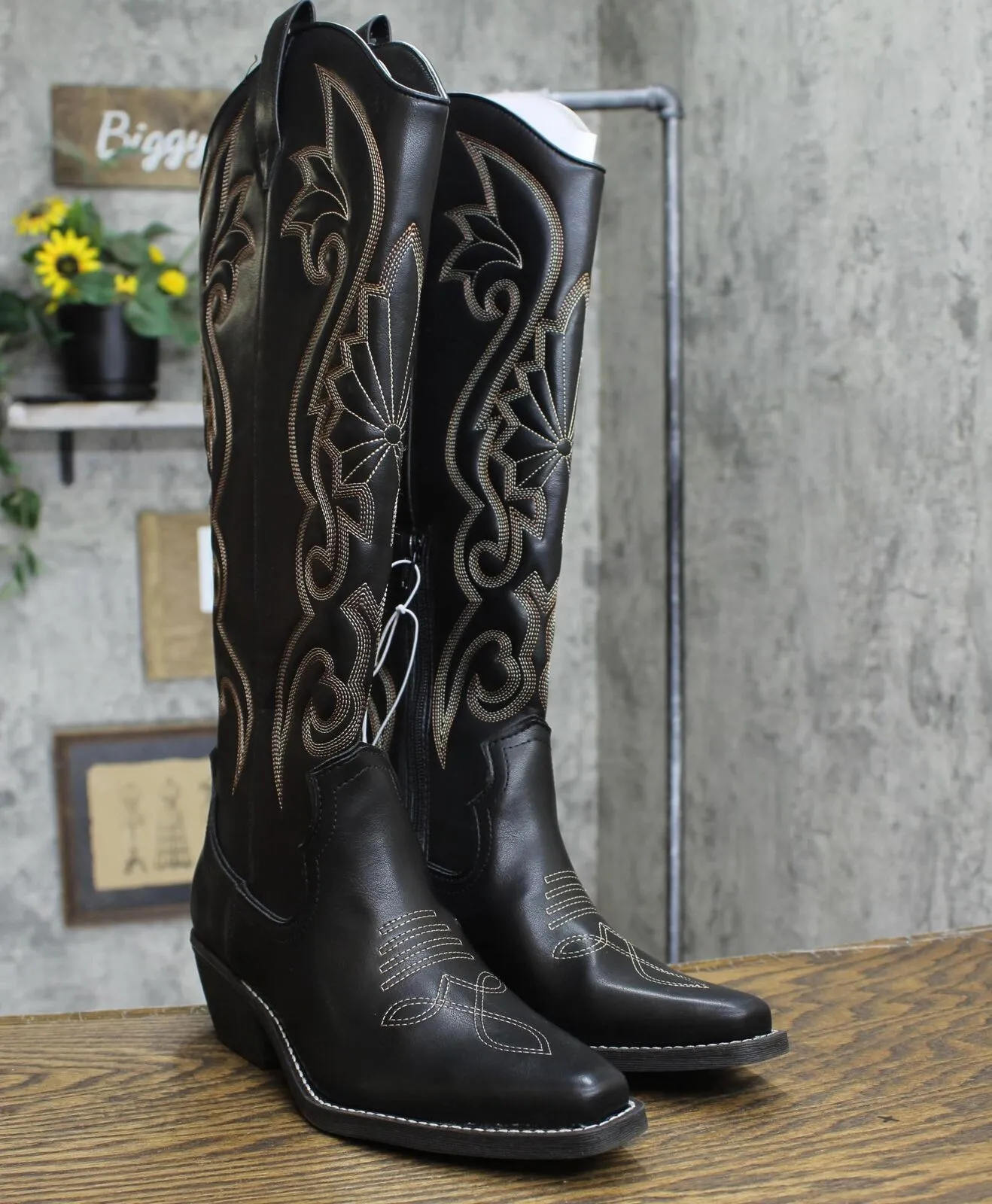 Wild Fable Kenzi Tall Western Dress Boots with Memory Foam Insole Black 7.5M