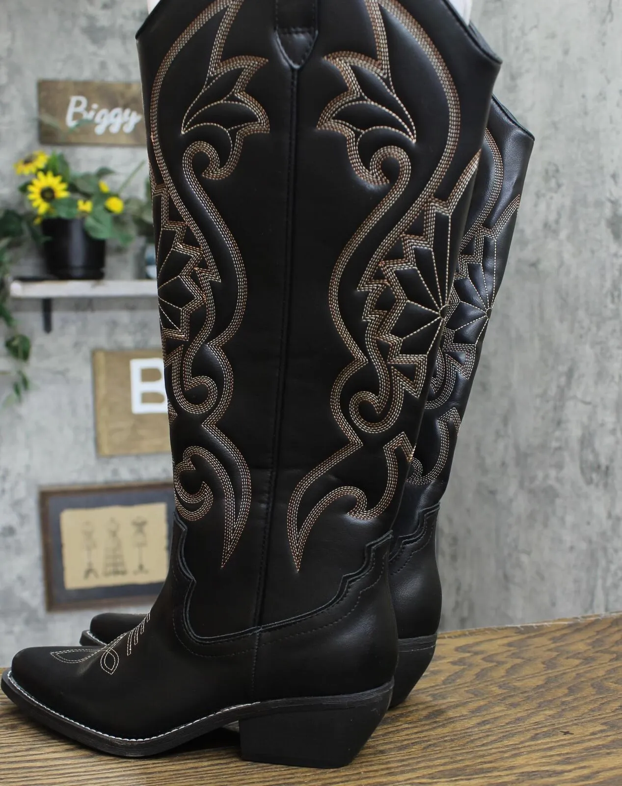 Wild Fable Kenzi Tall Western Dress Boots with Memory Foam Insole Black 7.5M