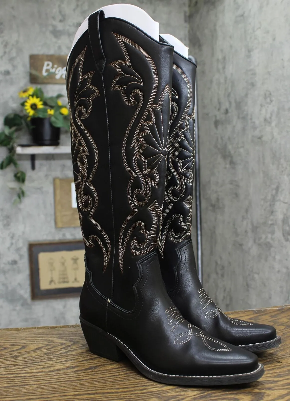 Wild Fable Kenzi Tall Western Dress Boots with Memory Foam Insole Black 7.5M