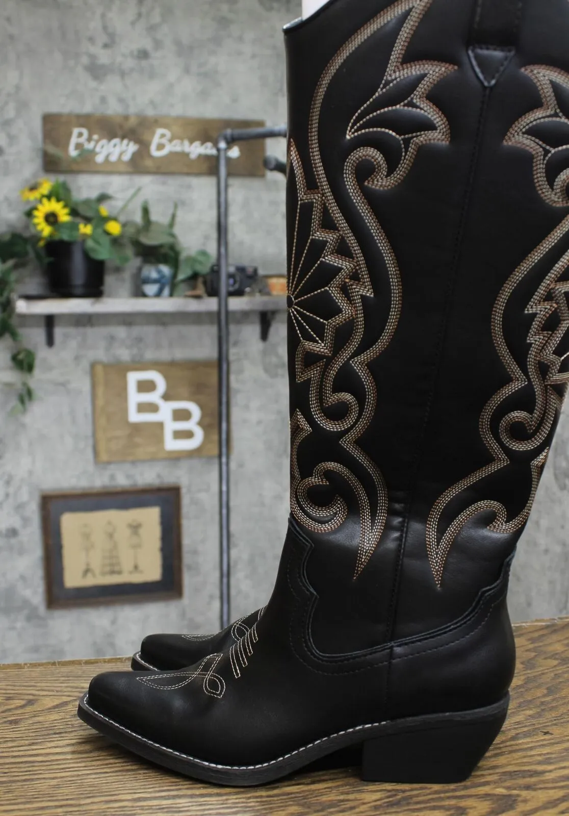 Wild Fable Kenzi Tall Western Dress Boots with Memory Foam Insole Black 7.5M