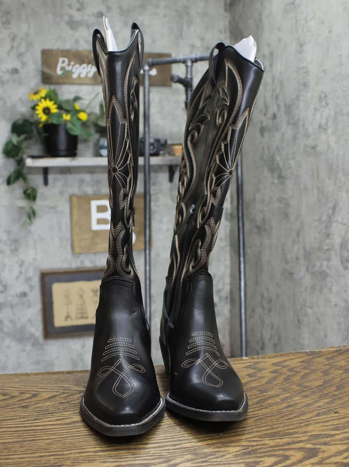 Wild Fable Kenzi Tall Western Dress Boots with Memory Foam Insole Black 7.5M