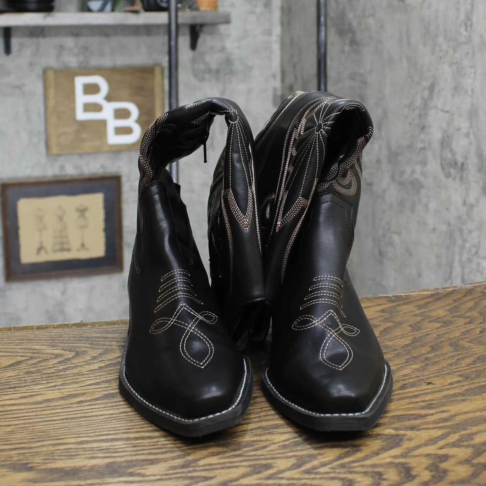 Wild Fable Kenzi Tall Western Dress Boots with Memory Foam Insole Black 9M
