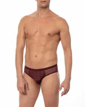 Wine JASPER -  Sheer Mesh Bikini Brief