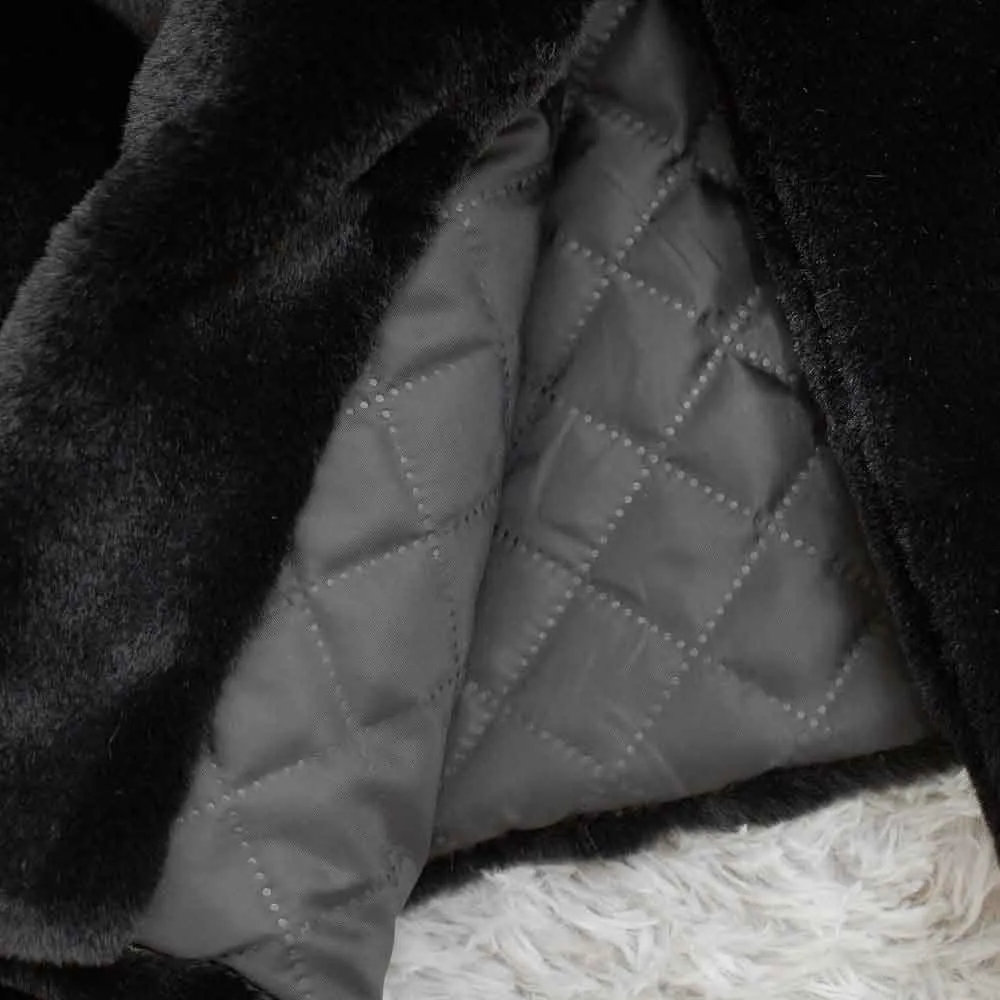 Winter High Quality Faux Vegan Rabbit Thick Fur Coat